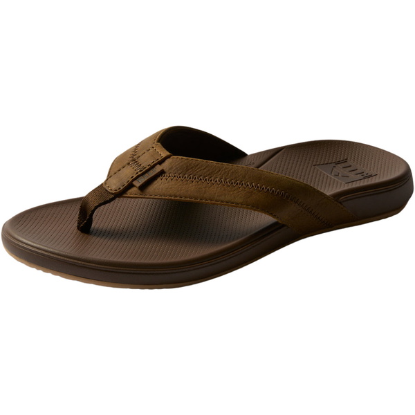 2026 Reef Mens Cushion Phantom Leather 2.0 Flip Flops CJ6205 - Toffee